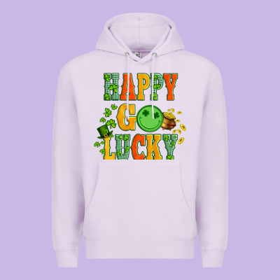Happy Go Lucky  With Coin And Shamrock Premium Hoodie Designed By Artiststas