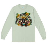 Matcha suffolk ewe front sunflowers rainbow Long Sleeve Tee - BarkalooDesign