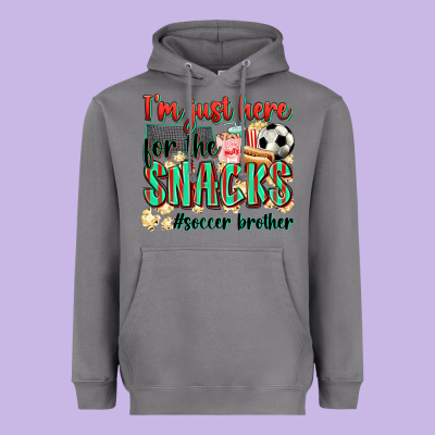 I'm Just Here For The Snacks #soccer  Brother Heavyweight Hoodie Designed By Zillion Design Studio