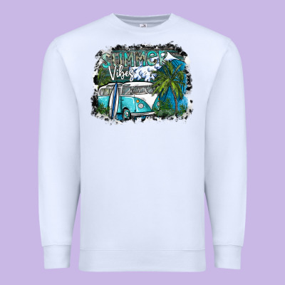 Summer Vibes Premium Sweatshirt Designed By Sublimationcraftshop