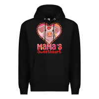 Black mama's sweetheart baby pig Premium Hoodie - AdoDesignShop