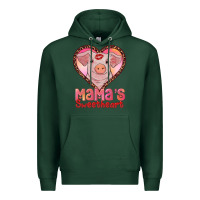 Sports Green mama's sweetheart baby pig Premium Hoodie - AdoDesignShop