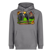 Storm black angus cattle and bull in barnyard Heavyweight Hoodie - RanaPortraitStore