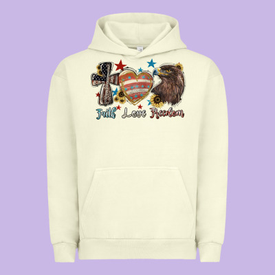 Faith Love Freedom Usa Urban Hoodie Designed By Nancycooperartshop
