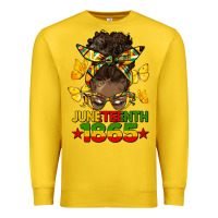 Lemon juneteenth 1865 afro bun Premium Sweatshirt - HRA Design Shop