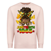 Pale Pink juneteenth 1865 afro bun Premium Sweatshirt - HRA Design Shop