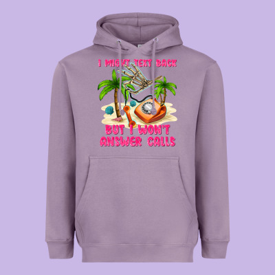 I Might Text Back Heavyweight Hoodie Designed By Texasbilliewilder