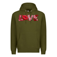 Army Green love with kiss Premium Hoodie - AdoDesignShop