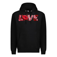 Black love with kiss Premium Hoodie - AdoDesignShop