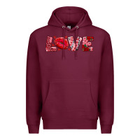 Burgundy love with kiss Premium Hoodie - AdoDesignShop