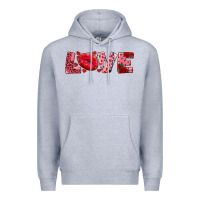Heather Grey love with kiss Premium Hoodie - AdoDesignShop