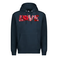 Navy love with kiss Premium Hoodie - AdoDesignShop