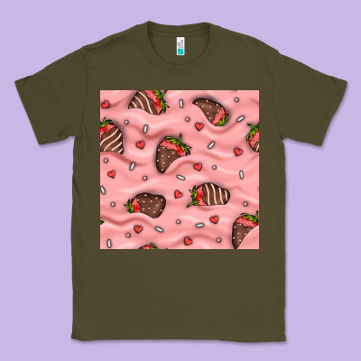 Valentines Day Strawberries In Cream Seamless Pattern Classic Tee Designed By Bundleandbundleshop