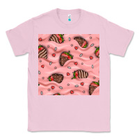 Bubblegum Pink valentines day strawberries in cream seamless pattern Classic Tee - BundleAndBundleShop