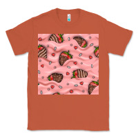 Copper valentines day strawberries in cream seamless pattern Classic Tee - BundleAndBundleShop
