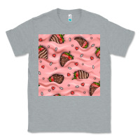 Heather Grey valentines day strawberries in cream seamless pattern Classic Tee - BundleAndBundleShop
