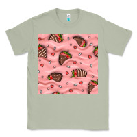 Matcha valentines day strawberries in cream seamless pattern Classic Tee - BundleAndBundleShop