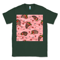 Sports Green valentines day strawberries in cream seamless pattern Classic Tee - BundleAndBundleShop