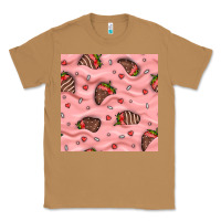 Toasted Coconut valentines day strawberries in cream seamless pattern Classic Tee - BundleAndBundleShop