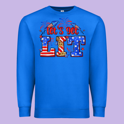 Let's Get Lit 4th Of July Premium Sweatshirt Designed By Neo Western