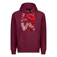 Burgundy love kiss Premium Hoodie - AdoDesignShop