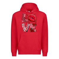 Red love kiss Premium Hoodie - AdoDesignShop