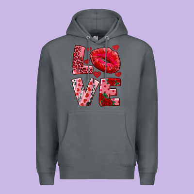 Love Kiss Premium Hoodie Designed By Adodesignshop