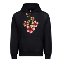 Black pink flowers hibiscus Urban Hoodie - Jasminsmagicworld