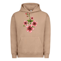 Pigment Burro pink flowers hibiscus Urban Hoodie - Jasminsmagicworld