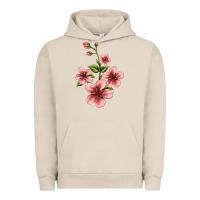 Pigment French Oak pink flowers hibiscus Urban Hoodie - Jasminsmagicworld