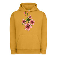 Pigment Peanut Butter pink flowers hibiscus Urban Hoodie - Jasminsmagicworld