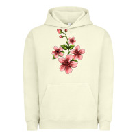Pigment Pistachio pink flowers hibiscus Urban Hoodie - Jasminsmagicworld