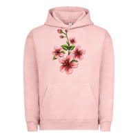 Pigment Salmon pink flowers hibiscus Urban Hoodie - Jasminsmagicworld
