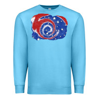 Ocean Blue Patriotic tie dye background 4th of july Premium Sweatshirt - CowGirlArtShop