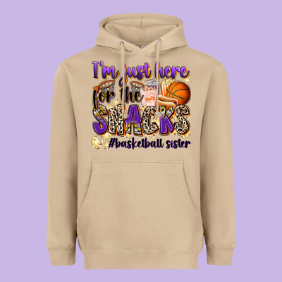 I'm Just Here For The Snacks #basketball Sister Heavyweight Hoodie Designed By Zillion Design Studio