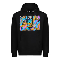 Black easter butterfly with glitter and cowhide  background Premium Hoodie - Artiststas