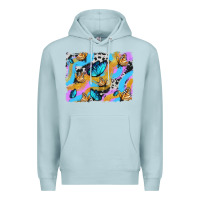 Blue Mist easter butterfly with glitter and cowhide  background Premium Hoodie - Artiststas