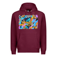 Burgundy easter butterfly with glitter and cowhide  background Premium Hoodie - Artiststas