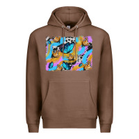 Chestnut easter butterfly with glitter and cowhide  background Premium Hoodie - Artiststas