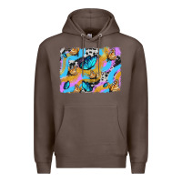 Coffee easter butterfly with glitter and cowhide  background Premium Hoodie - Artiststas
