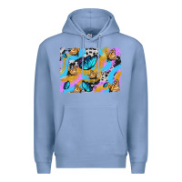 Colony Blue easter butterfly with glitter and cowhide  background Premium Hoodie - Artiststas