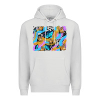 Dove Grey easter butterfly with glitter and cowhide  background Premium Hoodie - Artiststas