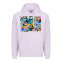 Lilac easter butterfly with glitter and cowhide  background Premium Hoodie - Artiststas