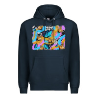 Navy easter butterfly with glitter and cowhide  background Premium Hoodie - Artiststas