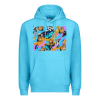 Ocean Blue easter butterfly with glitter and cowhide  background Premium Hoodie - Artiststas
