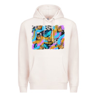 Pale Pink easter butterfly with glitter and cowhide  background Premium Hoodie - Artiststas