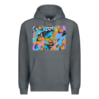 Rock easter butterfly with glitter and cowhide  background Premium Hoodie - Artiststas