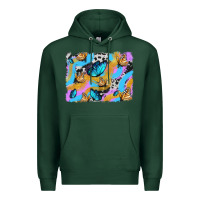Sports Green easter butterfly with glitter and cowhide  background Premium Hoodie - Artiststas