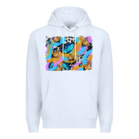 White easter butterfly with glitter and cowhide  background Premium Hoodie - Artiststas