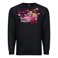 Black loads of love valentine's day farm truck Premium Sweatshirt - FaDigitalArtStudio
